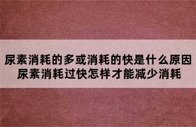 尿素消耗的多或消耗的快是什么原因 尿素消耗过快怎样才能减少消耗